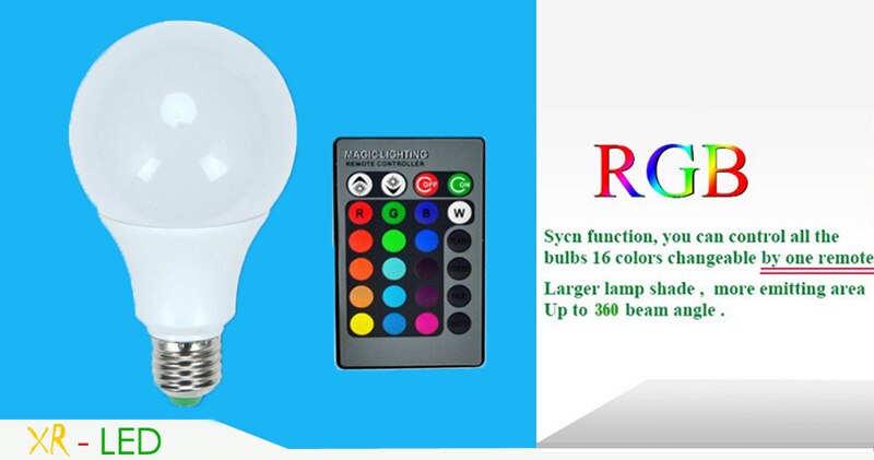 RGB Led Spot lamp E27 7 w 16 kleuren veranderen met 24 Toetsen Afstandsbediening rgb LED lamp 270 graden Lampada led