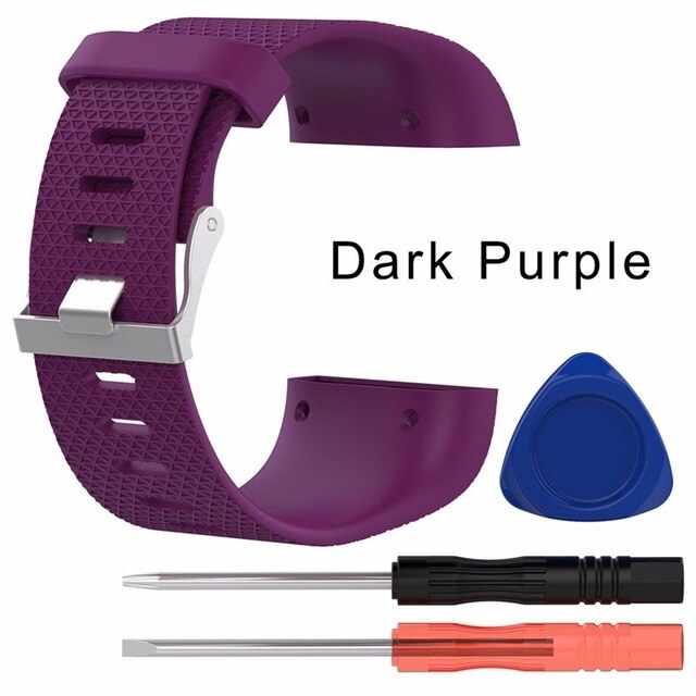 Inteligentne akcesoria do paska Fitbit Surge wymienna opaska sportowa silikonowa bransoletka zegarek pasek do pasków Fitbit Surge Watch: FIOLETOWY / S