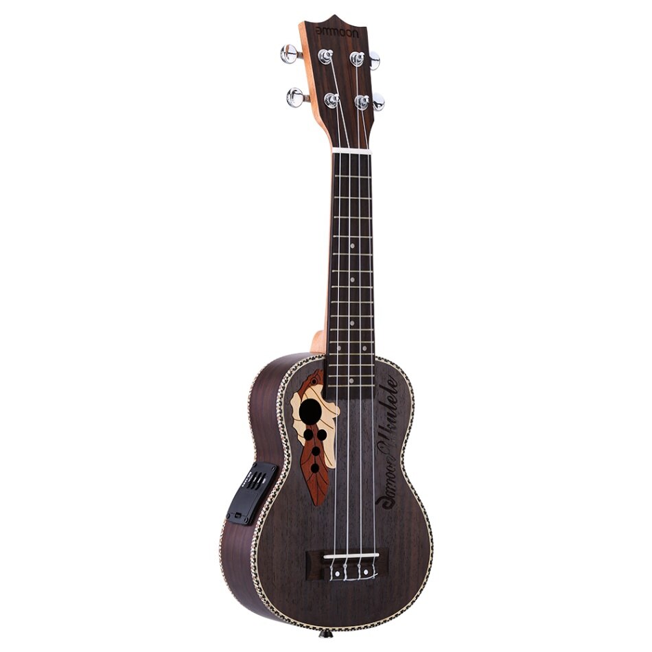 Ammoon-ukelele acústico de 21 pulgadas, instrumento Musical de cuerda de 4 cuerdas con 15 trastes, diferentes tipos de Guitarra: Built-in EQ Pickup