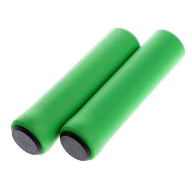 Empuñaduras de silicona para bicicleta de montaña, ultraligeras, suaves, antideslizantes, de fácil instalación, , 1 par: green