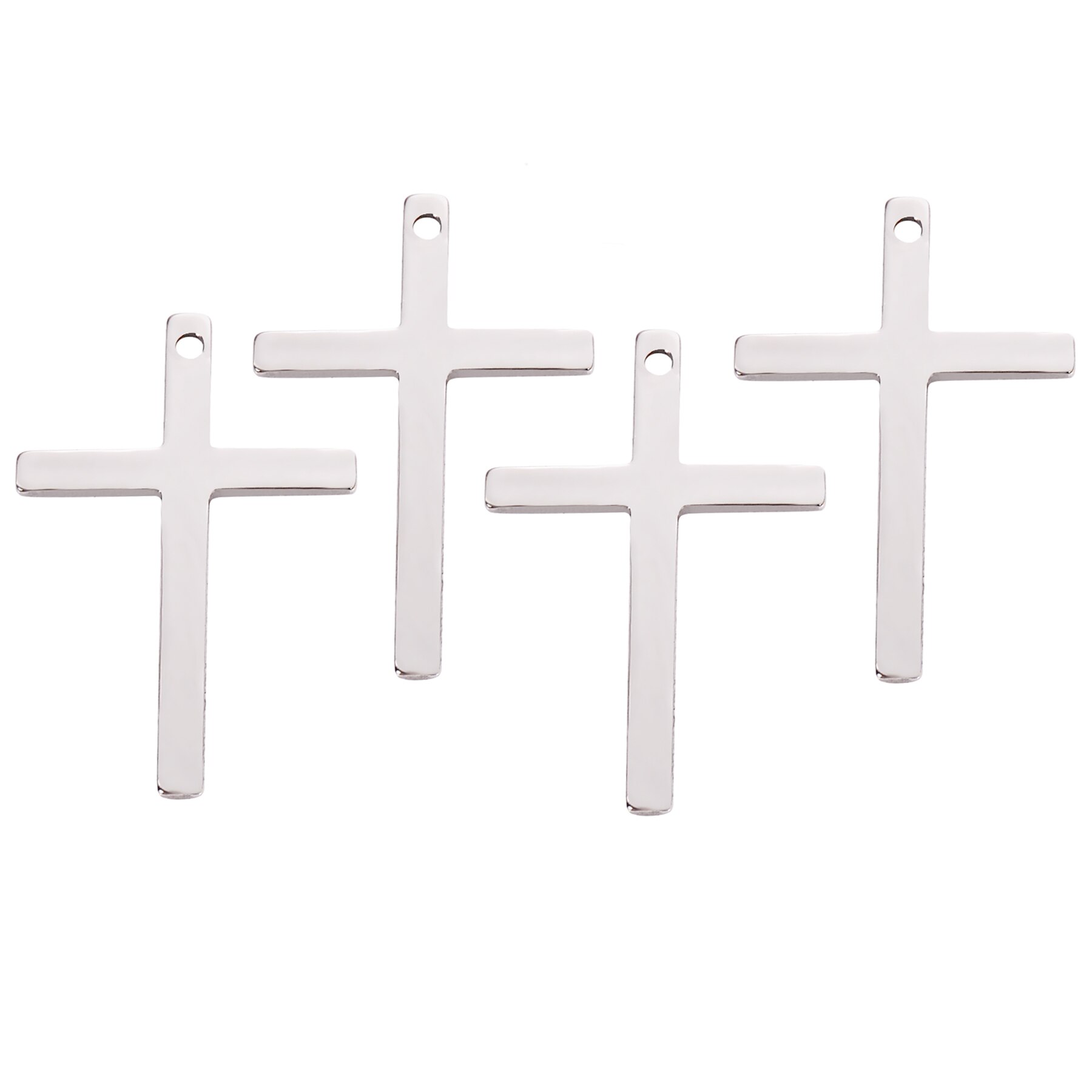 Stainless Steel 16*25mm Cross Charms Jewelry Making DIY Pendant Bracelet Handmade Accessories 50Pcs/lot