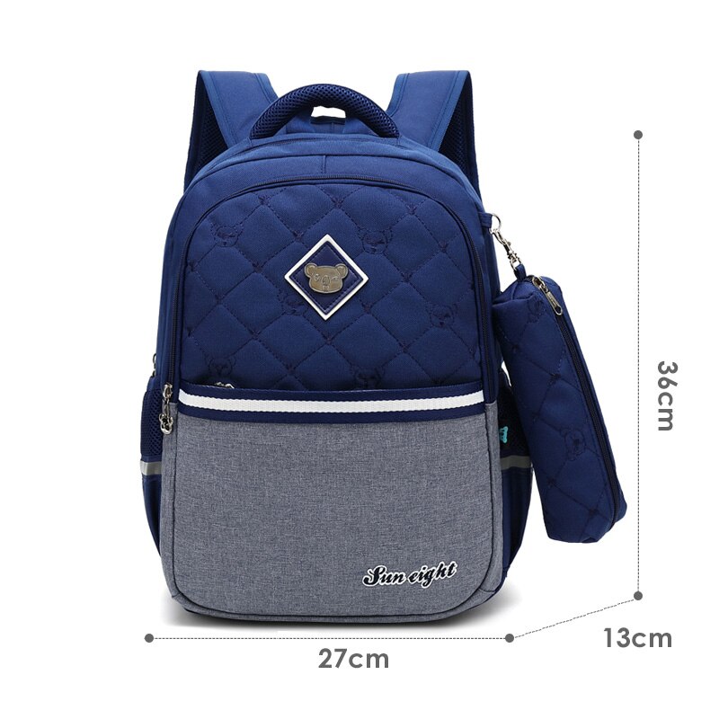 Mochila escolar infantil, bolsa à prova d'água para meninos e crianças, meninas, oito anos de 1 a 2 gradação crianças: Blue