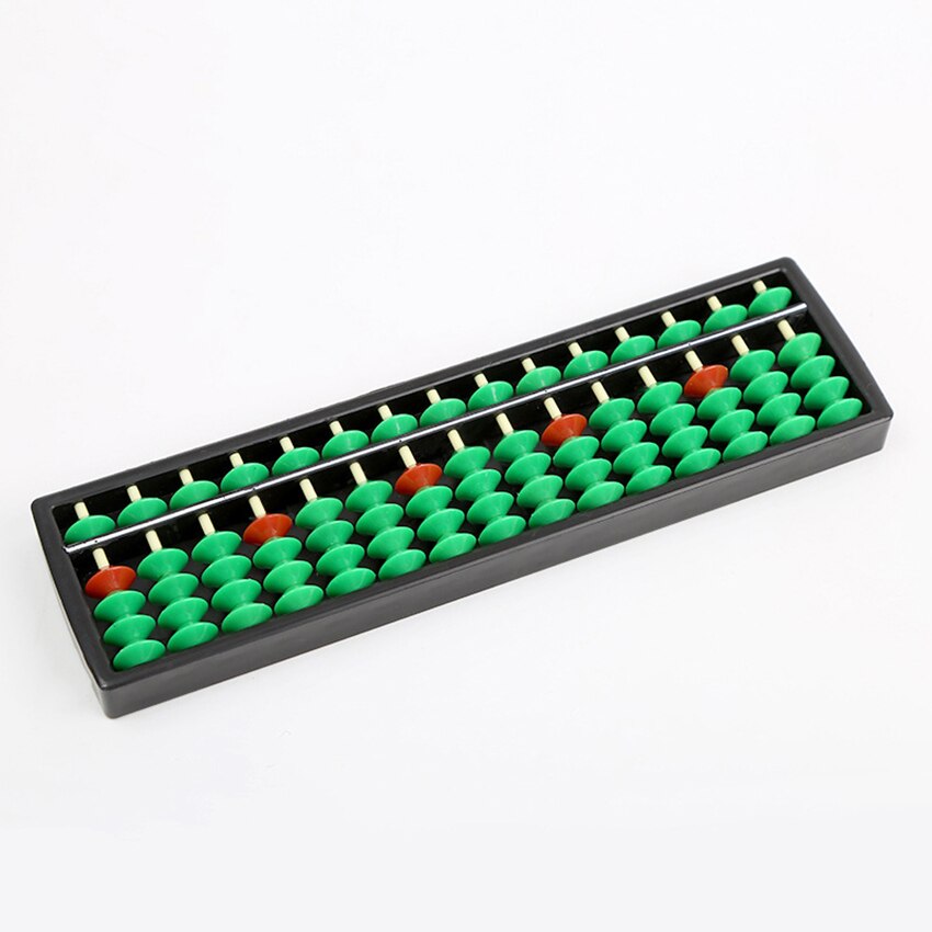 1Pc 15 Digit Student Kralen Abacus Berekenen Wiskunde Gereedschap Kinderen Abacus Calculator Leren Briefpapier Kantoorbenodigdheden: green