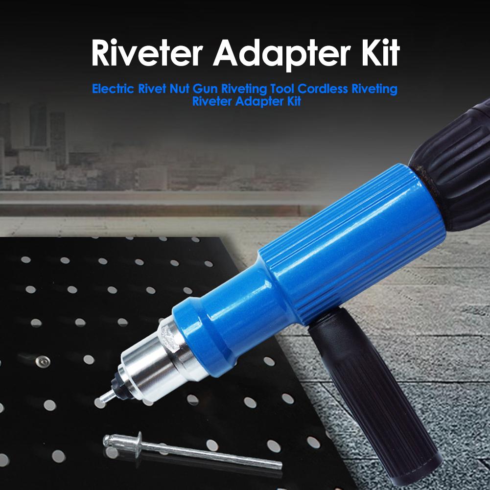 Electric Rivet Nut Gun Riveting Tool Cordless Insert Riveter Adapter Kit Handheld Riveter Adapter Kit For Power Tool Cordless