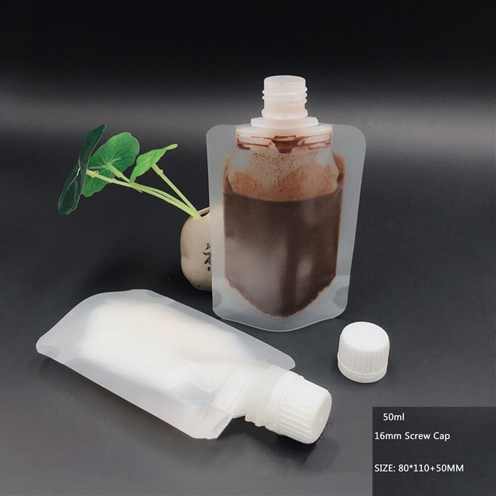 30/50/100ml Screw Cap Packaging Bag Plastic Hand Sanitizer Lotion Shampoo Makeup Fluid Bottles Travel Emulsion Storage Bag: 50ml
