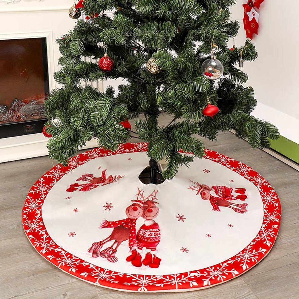 Kerstboom Rok Dubbele Herten Print Boom Rok 120Cm Kerstboom Bodem Decoratie Jaar Thuis Outdoor Decor Event party