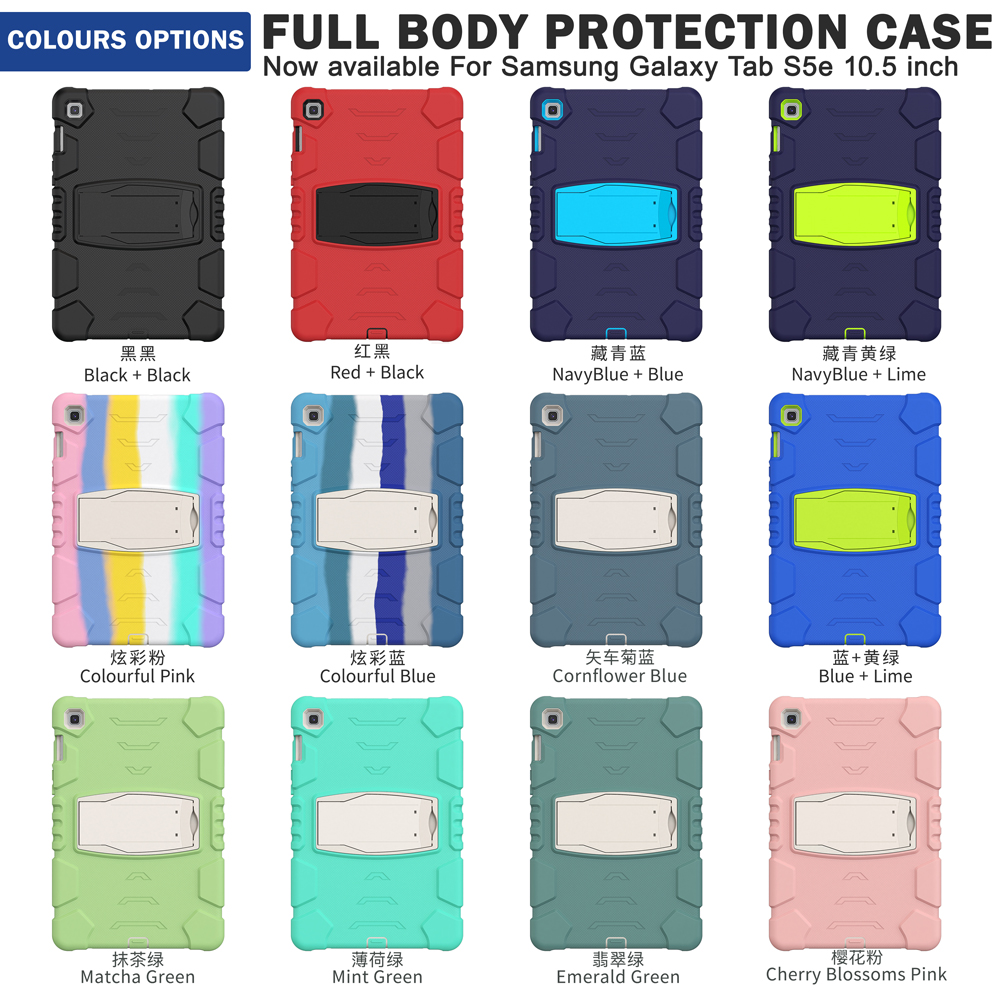 Coque pour Samsung Galaxy Tab S5e 10.5 pouces SM-T720 SM-T725, armure de sécurité pour enfants, antichoc, support hybride en silicone pour tablette