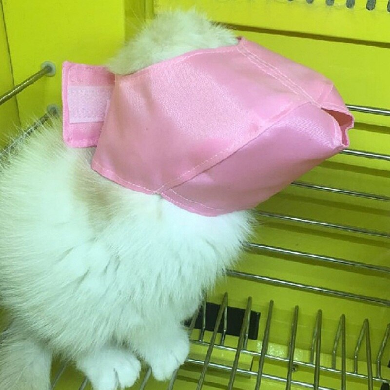 Máscara calmante facial para gatos domésticos, ayuda para el cuidado personal, boquillas transpirables para gatitos, evita mordaz masticación