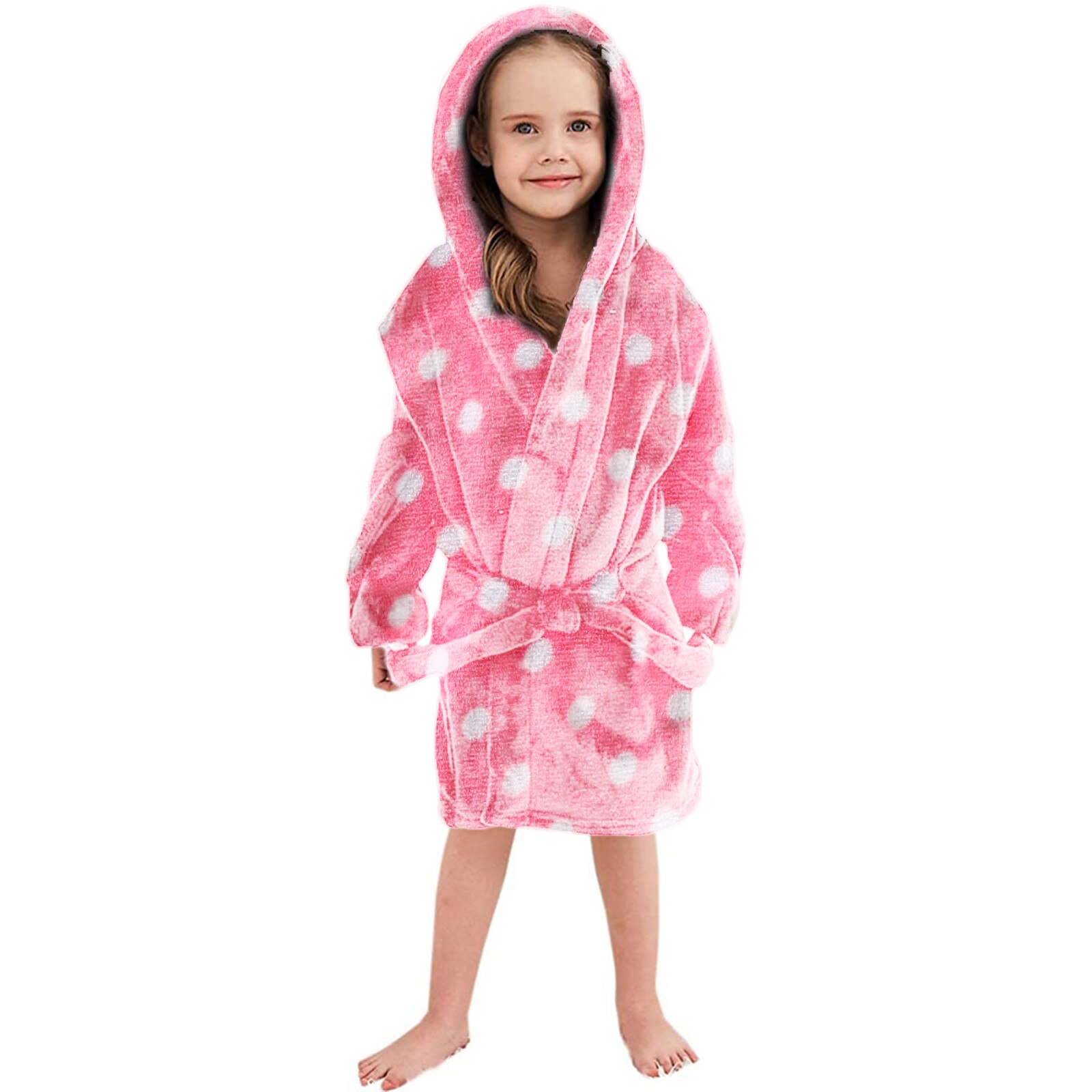 Criança camisola criança meninos meninas moda inverno manter quente com capuz grosso quente flanela roupão noite-roupão pijamas 5-6 roupas