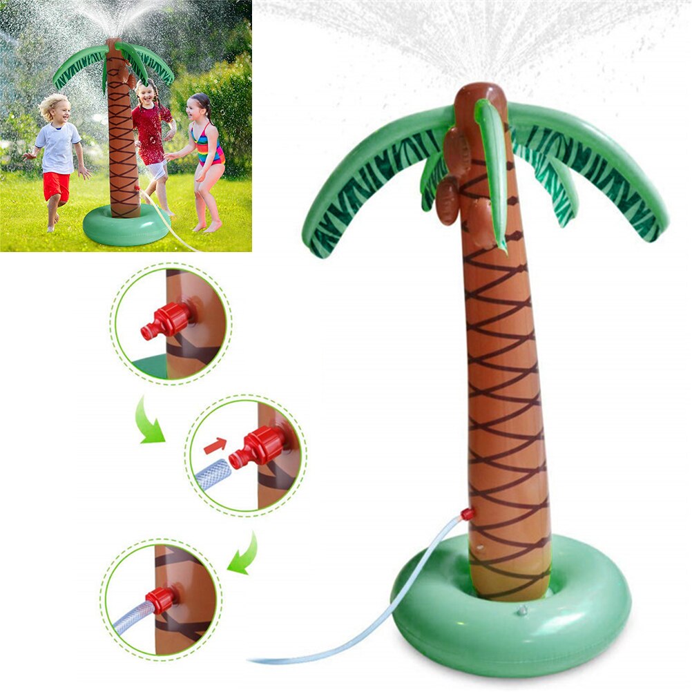 Water Play Sprinkler Inflatable Palm Tree Kids Spray Water Toy Outdoor Garden Backyard Party Supplies Party Decoration