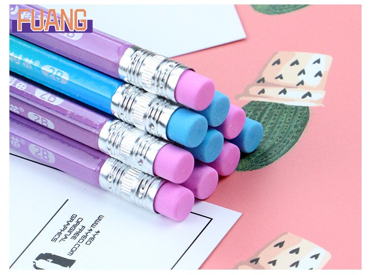 Fuang 12 Gradiënt Kleur Zeshoekige Staaf Hb Potlood Houten Potlood Professionele Schets Grafiet Potlood Student Briefpapier