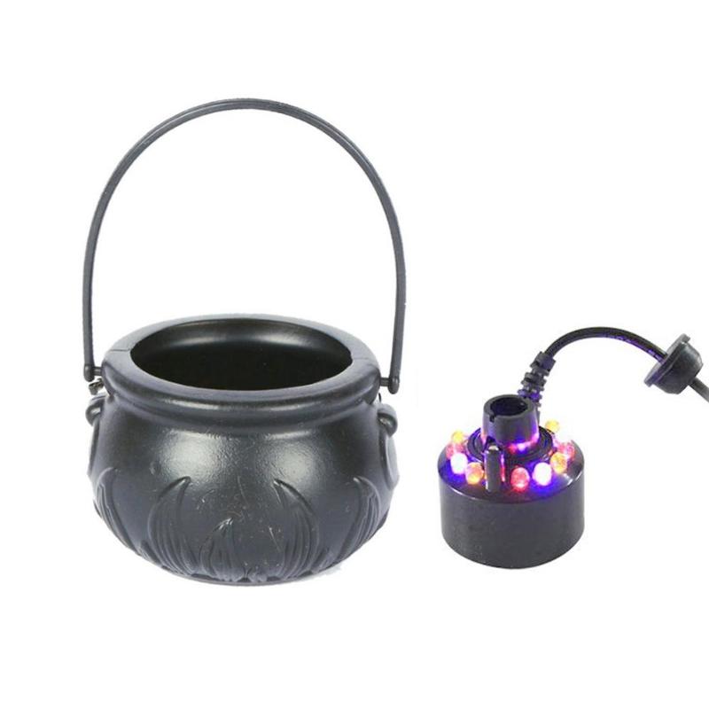 Halloween chaudron fumée brouillard Machine brumisateur sorcière pot 12 LED à changement de couleur accessoires de fête accessoires décoratifs: US