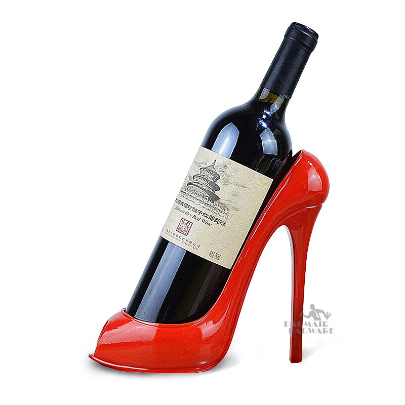 High Heel Shoe Wine Bottle Holder Stylish Rack Basket Accessory for Home Bar Tools