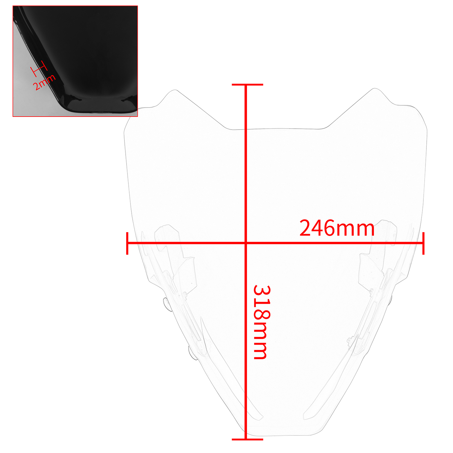 Motorcycle Windscreen Windshield For Ducati Streetfighter V4 V4S V4 S -2022 Front Wind Deflector Screen Shield with Bracket