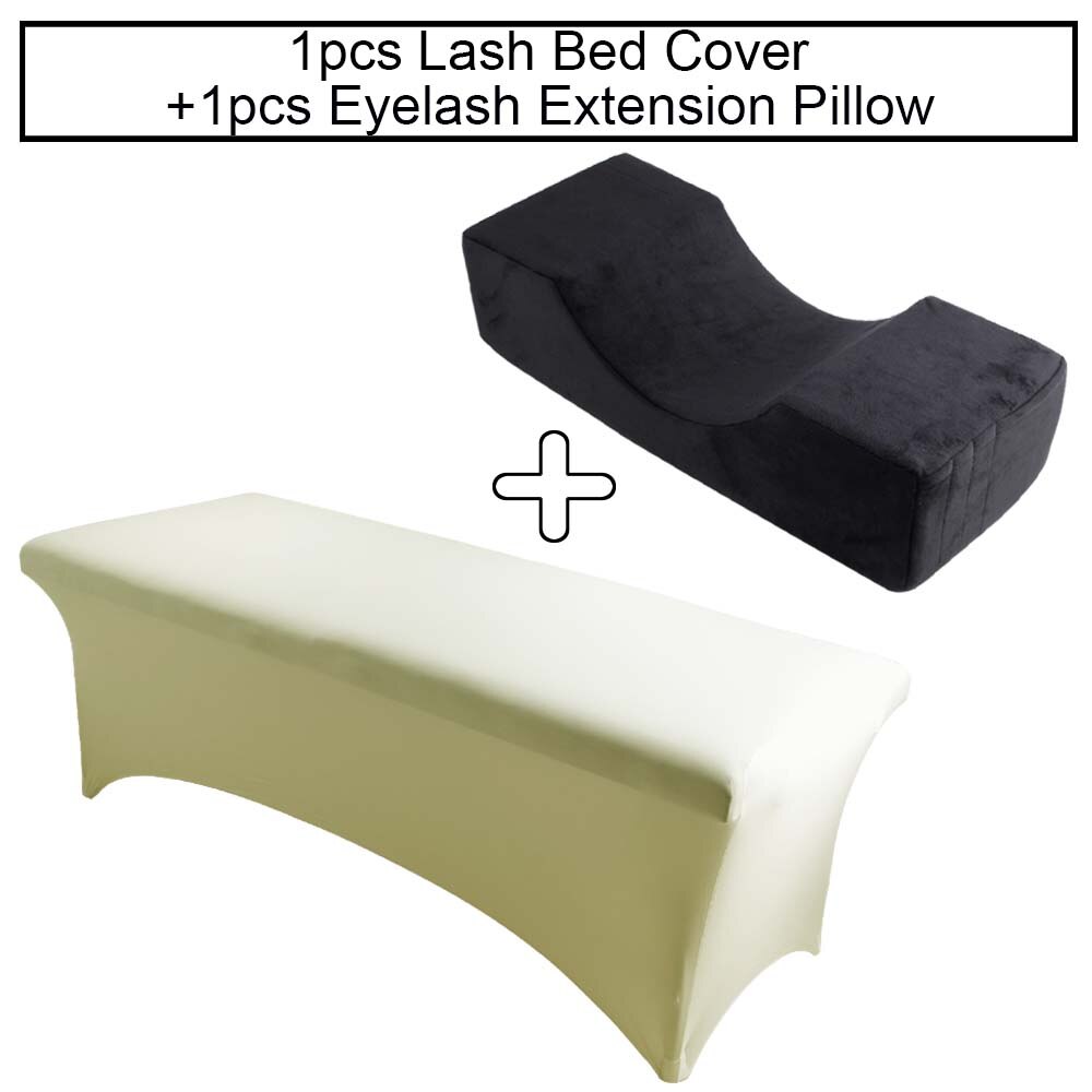 Neck Lash Pillow Eyelash Extension Bed Cover Sheets Grafting Lashes Eyelashes Extension Memory Foam Beauty Salon Makeup Tools: Black set 3