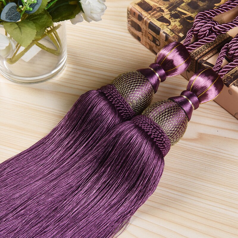 2 st europeisk stil guldhängande bollgardiner tofsar gardinbindningar bandage borstar gardintillbehör