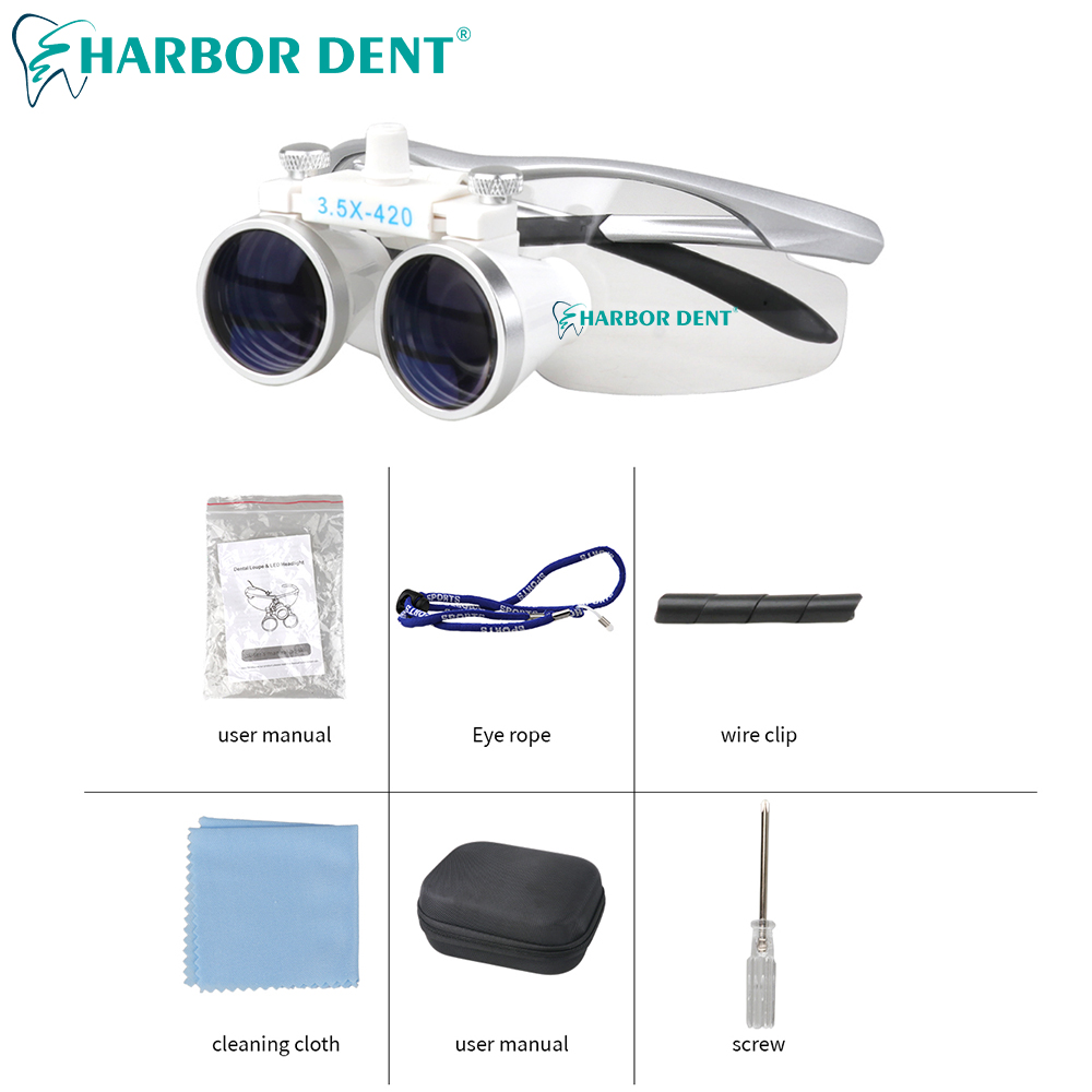 Dental Binocular Magnifier Ultra-lightweight Optical Loupes 320-420mm Magnifying Glass For Dentist Surgery 2.5X 3.5X