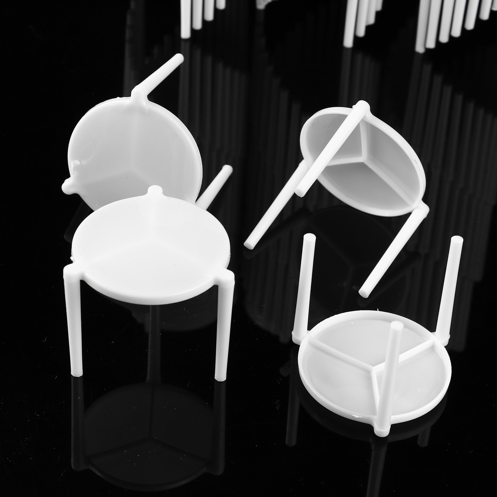 100Pc Small Holder Stand Pizza Table Box Saver Brackets Stackable Storage Plastic Rack Secure Retainer for Food Take Out Service