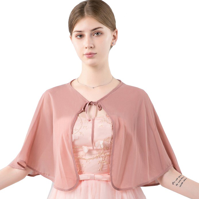 Bleu marine noir rouge gris Blush bordeaux mousseline de soie Cape châle veste de Mariage femmes haussement d'épaules boléro enveloppes Mariage soirée bal de promo: blush