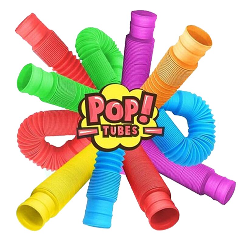 6Pcs Pop Buizen Squeeze Zintuiglijke Speelgoed Vinger Speelgoed Stress Autisme Antistress Lichtgevende Plastic Balg Voor Kinderen Volwassenen