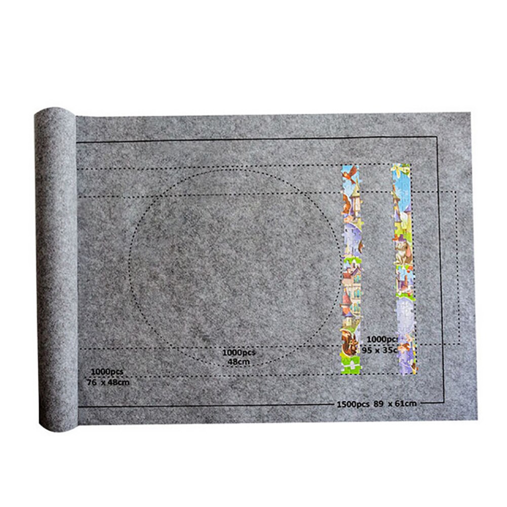 24*46 inch Jigsaw Puzzle Storage Mat Roll Up Puzzle Roll Felt For Up To 1500pcs Puzzle Travel Storage Bag Accessories: gray