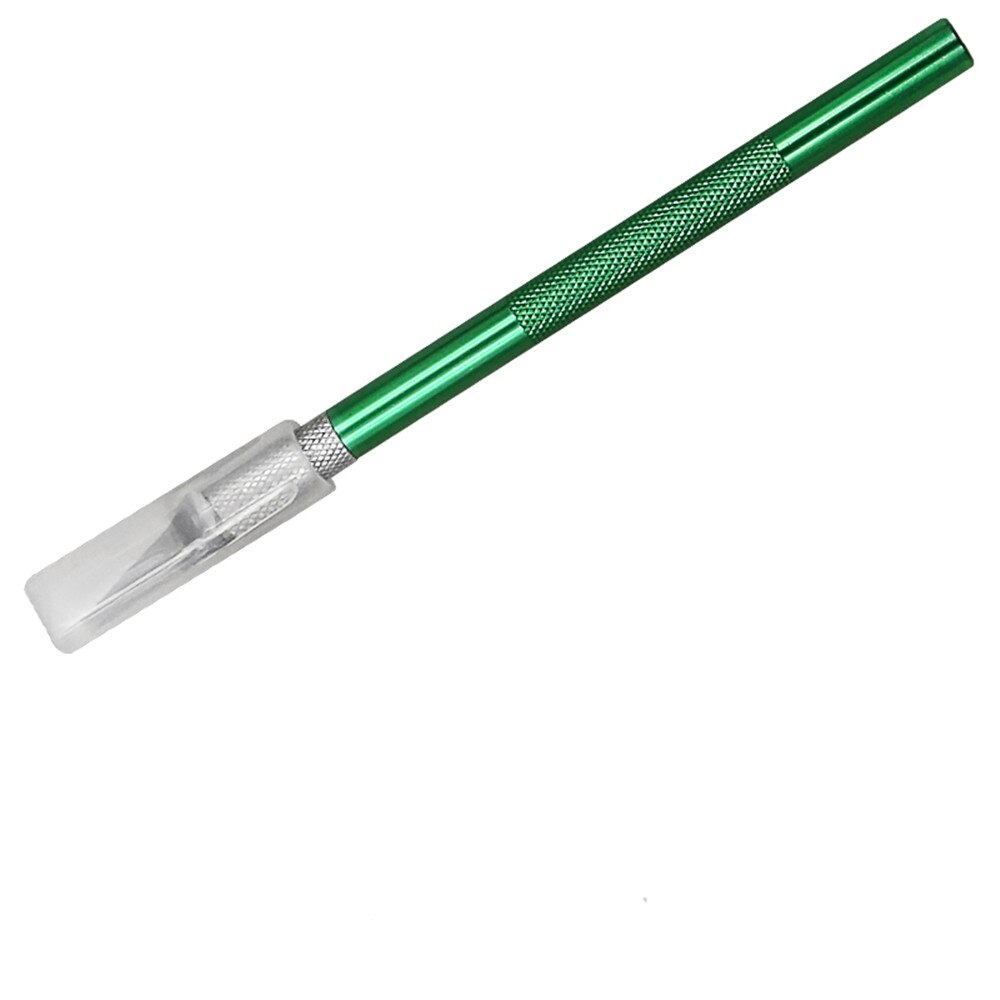 Juego de cuchillos de acero para manualidades, cortador de papel, pluma, bisturí, cuchillas de grabado para manualidades, dibujo, herramientas de mano de reparación, suministro de arte, 1 Juego: 1pc green