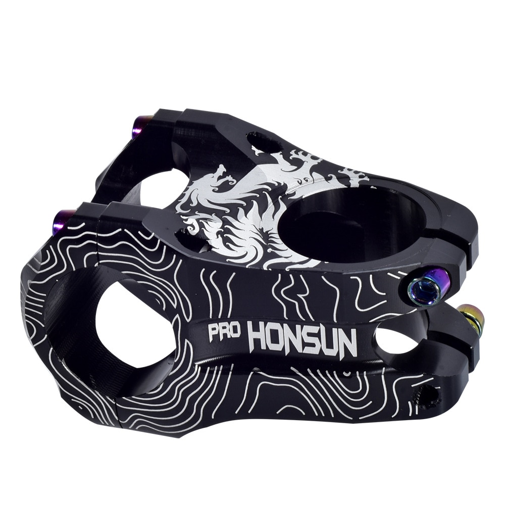 Farverig xc am mtb cykelstyr frempind cykel kort frempind 0 graders mountainbike styr frempind 31.8*45mm regnbue cykel frempind