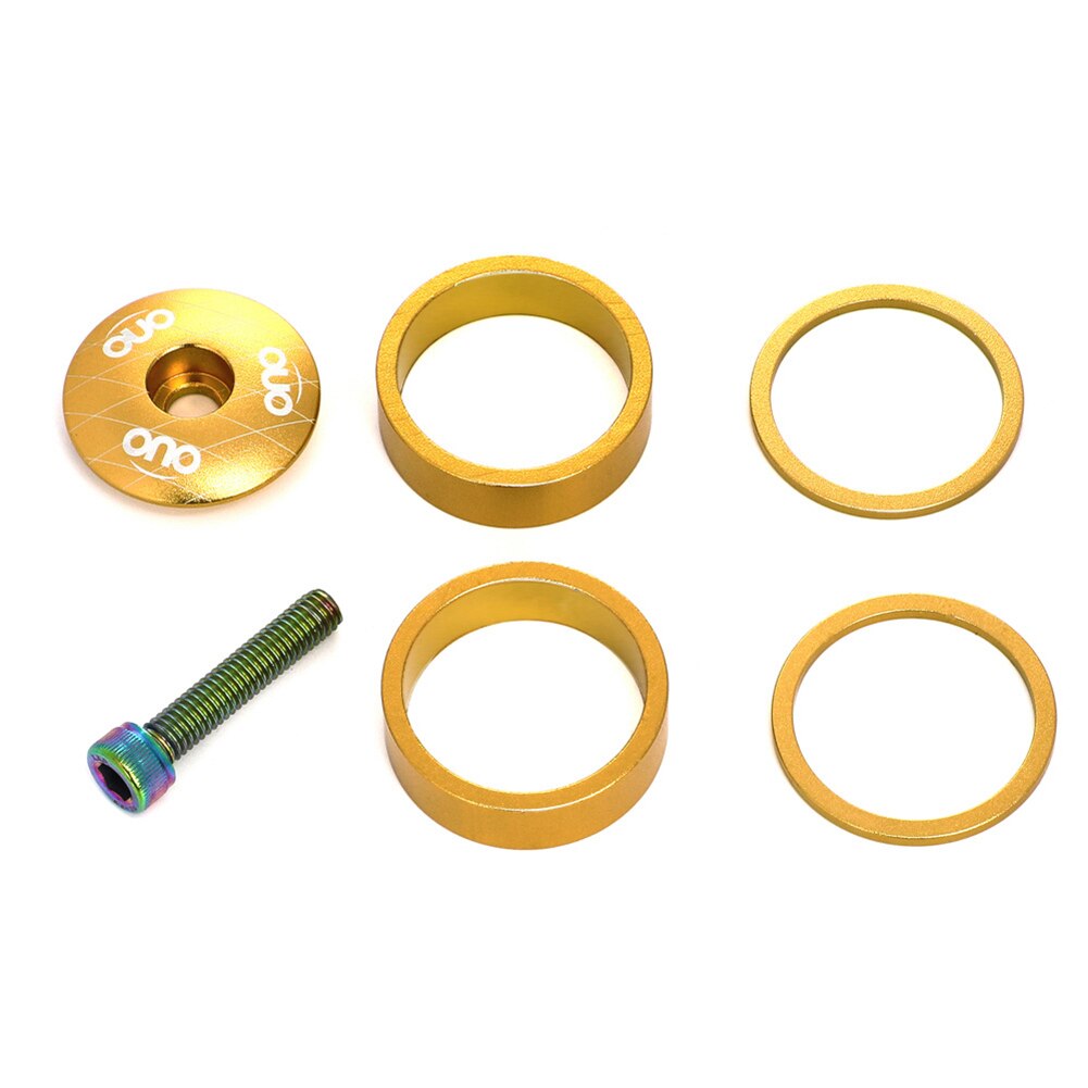 Mtb Fiets Stuurpen Top Cap Headset Cover Spacers Kit Fietsen Voorvork Ring Spacer Bike Vervanging Onderdelen Fittings: Gold 2mm10mm