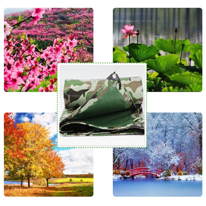 0.4mm Camouflage PVC Waterproof Tarpaulin Grade Rainproof Tarp Garden Plant Balcony Cover Anti-flaming Cloth Forest Fire-proof