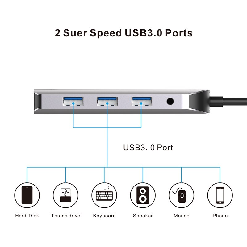 9in 1 Usb C Hub Docking Bahnhof Usb 3,0 TF Kartenleser Typ C Typ C Dock USB Hub für huawei Laptops Usb Expander HDMI VGA RJ45