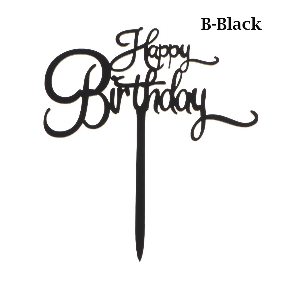 Happy birthday taarttopper van acryl met letters, goud en zilver, decoratie voor een jongensverjaardagsfeestje of bruiloft.: 7