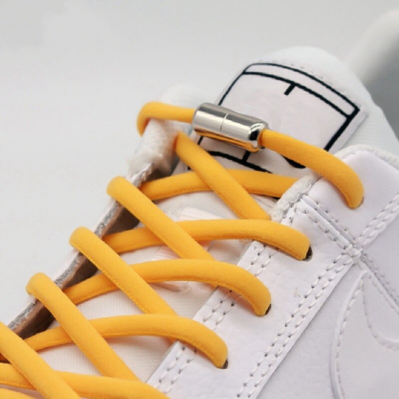 Elastiske hurtige dovne snørebånd med metallås uden slips halvcirkel sko snørebånd til børn og voksne sneakers snørebånd