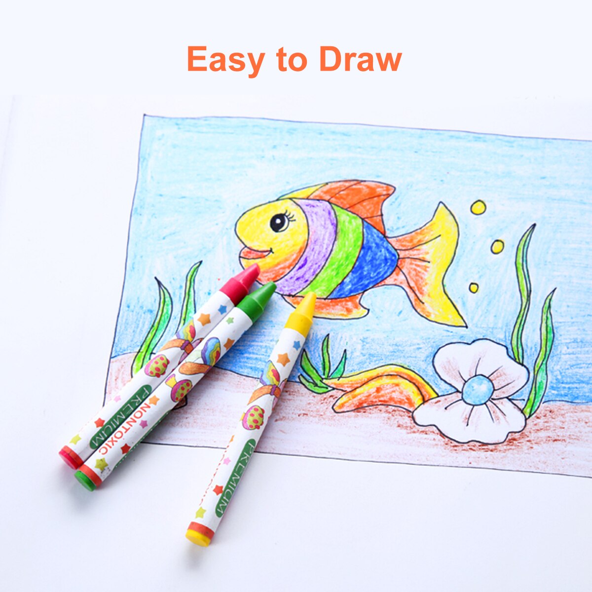Juego de 8 ceras de colores para colorear, crayones no tóxicos, suministros de arte Pastel de aceite para niños, estudiantes, adultos, pintura de dibujo, papelería