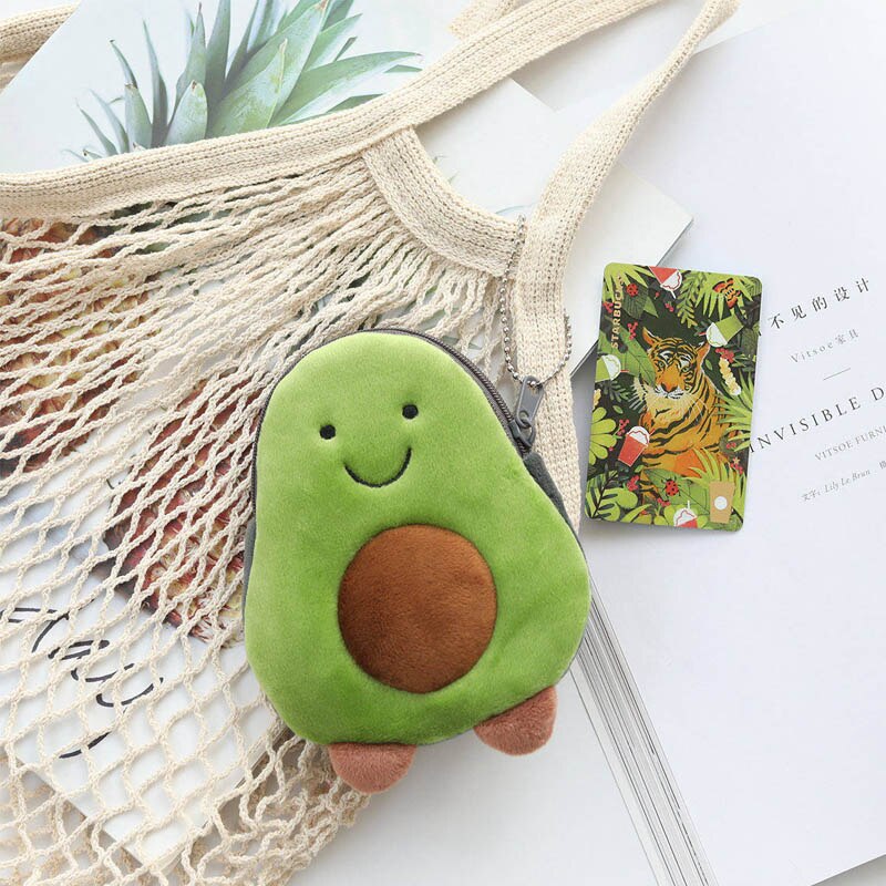 Tegneserie sød plys dinosaur og avocado pung børn piger yndig skuldertaske xmas fødselsdag: Avocado -02