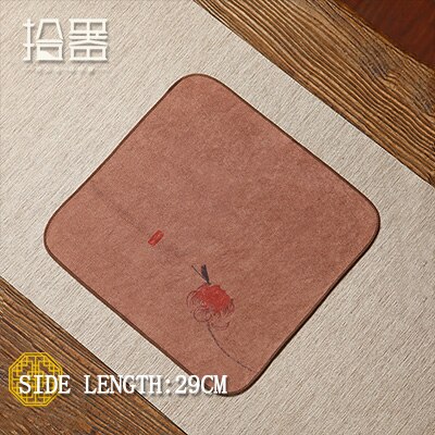 Serviette chinoise en coton et lin épais, petite table à thé, absorbante, Zen, tapis de vaisselle: 01