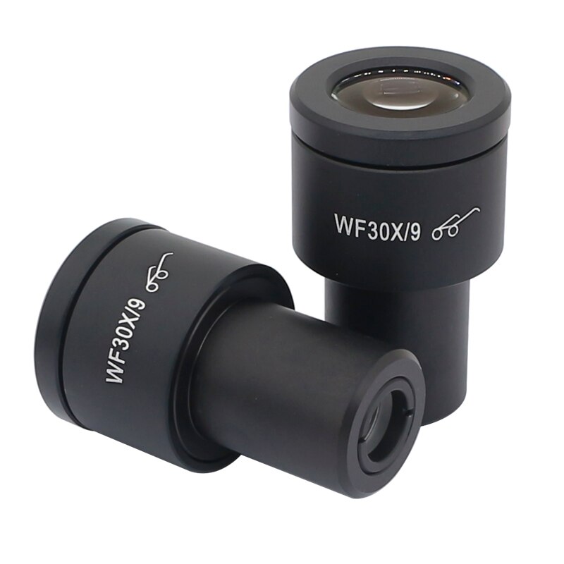 One Pair Biological Microscope Eyepiece WF10X WF30X High Eye-Point Wide Field with Mounting Size 23.2mm Optical Glass Lens: WF30X-9-23.2-H
