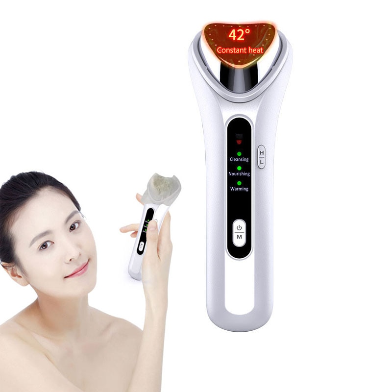 Sonic Ion Vibration Clean Moisturize Wrinkle Removal Skin Tightening Device Ultrasonic Face Lifting Warm Therapy Massager