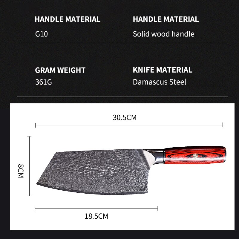 Damascus Chef Knife Stainless Steel Kitchen Knife Japanese Santoku Knives Sharp Cleaver Slicing Steak Knife Cooking Tool Cutelo