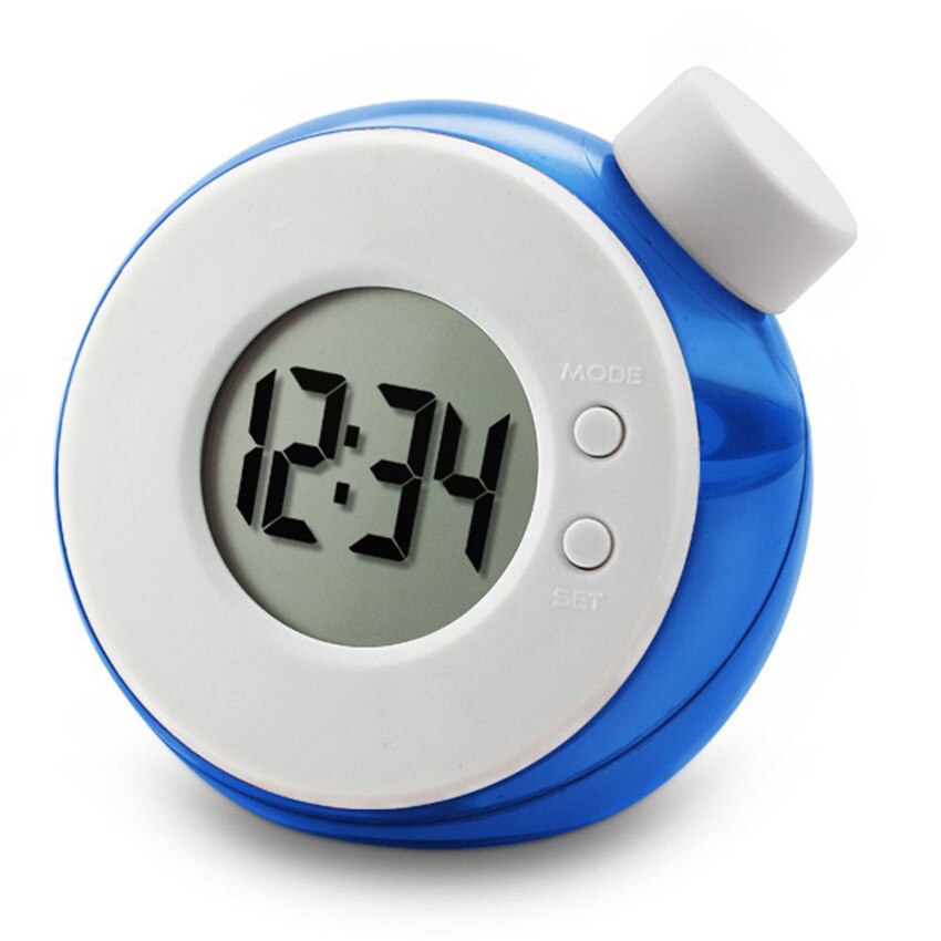 Water Klok Water Aangedreven Klok Lcd-scherm Digitale Klok Omgeving Geruisloze Baby Klok Geen Batterij Voor Thuis Slaapkamer: Blauw