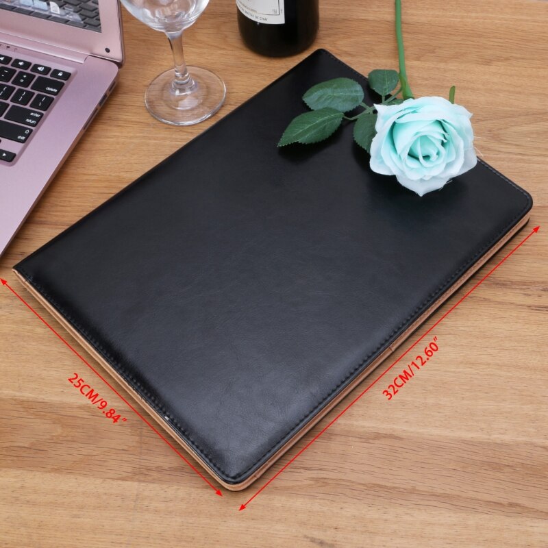 A4 Leather Conference File Folder Document Manager Organizer With Calculator