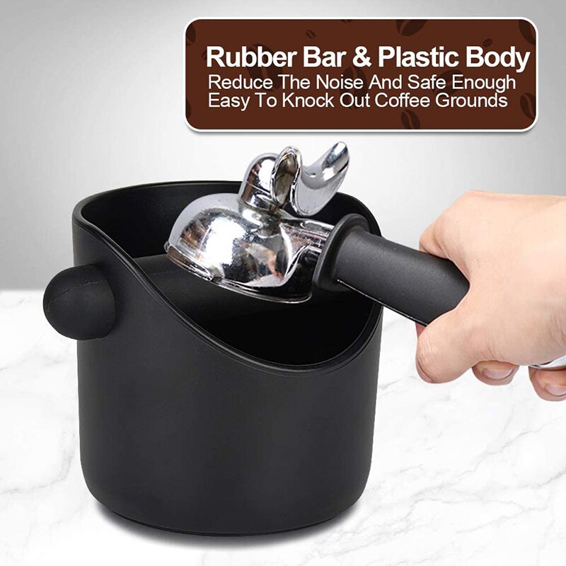 ABS Shock-absorbent Espresso Knock Box Anti Slip Coffee Grind Dump Bin Waste Bin with Detachable Knock Bar For Barista