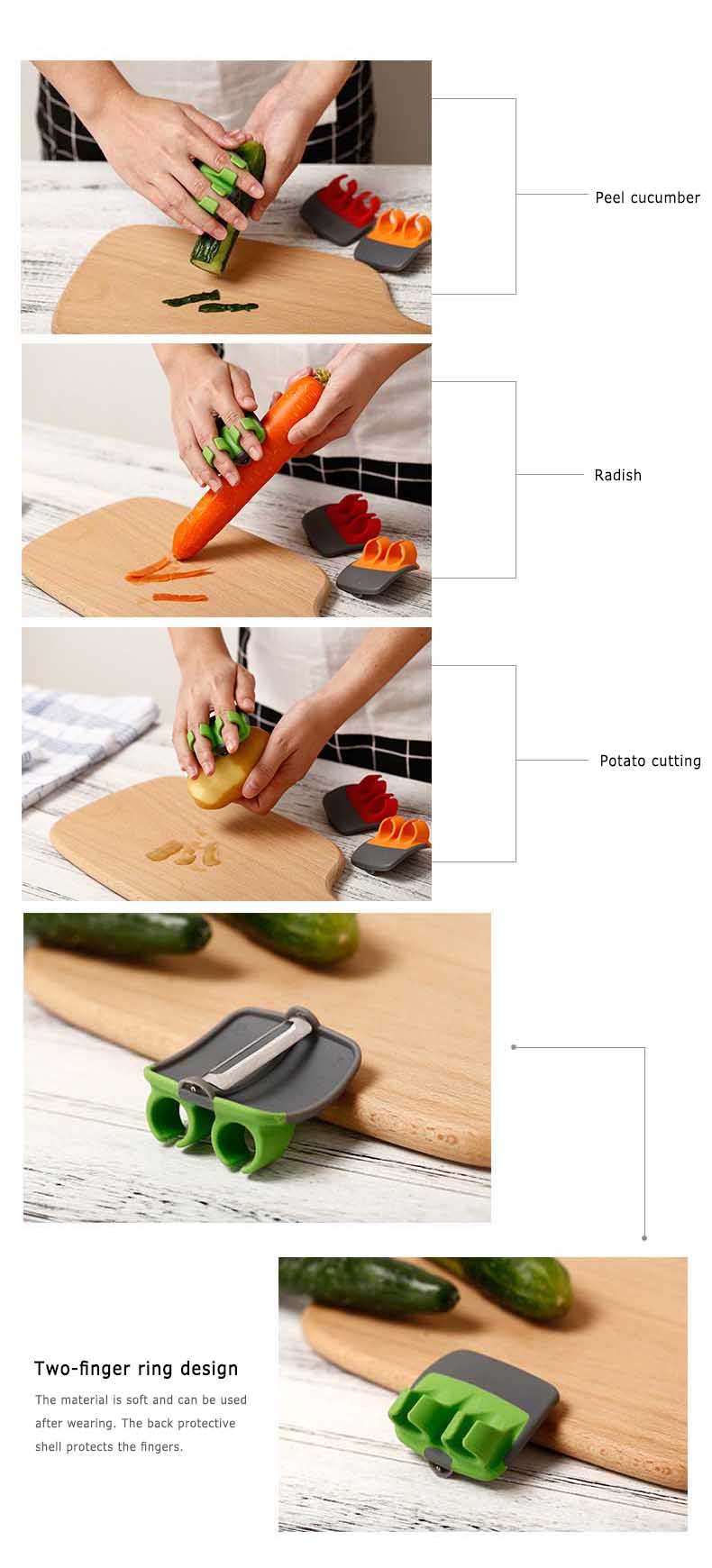 Two-finger Planer Fruit Potato Peeler Anti-shaving Hand Melon Planer Kitchen Stainless Portable Home Kitchen Tools Accessories