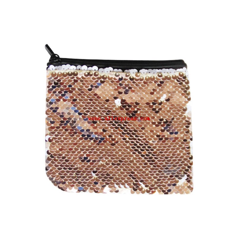 Sublimación en blanco lentejuelas monederos bolsas de transferencia monedero con impresión diy consumibles 20 unids/lote estilo 14,5*12,5 cm