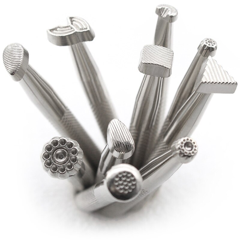 Combination Leather Stamp Tool Kit for Leathercraft Hand Working Patterns Stamping Set Carving Patterns Handmade Printing