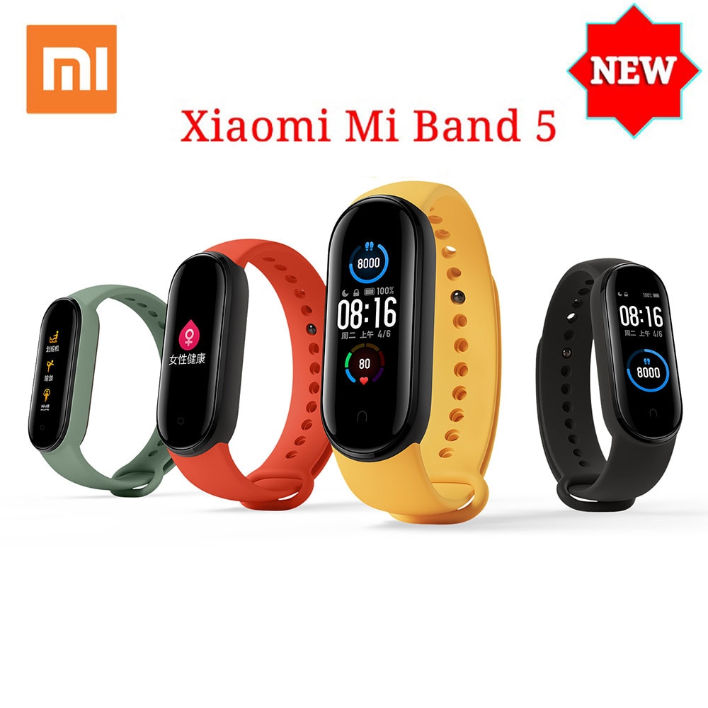 Xiaomi Mi Band 5 Smart Bracelet AMOLED Screen Miband 5 Smartband Fitness Wristband Band Heart Rate Monitor Bluetooth Waterproof