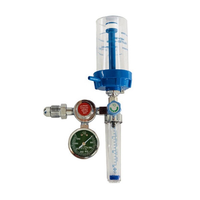GTBL 2Pcs Oxygen Pressure Regulator Inhalator Gauge O2 Pressure Reducing Valve G5/8 Flow Meter Absorber Buoy Type Inhalator