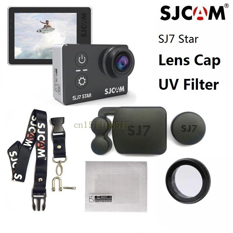 Sjcam Originele SJ7 Ster Anti Scratch Glas Uv Filter Waterdicht Cover Case Lensdop Beschermen Film Frame Action Camera Clownfish