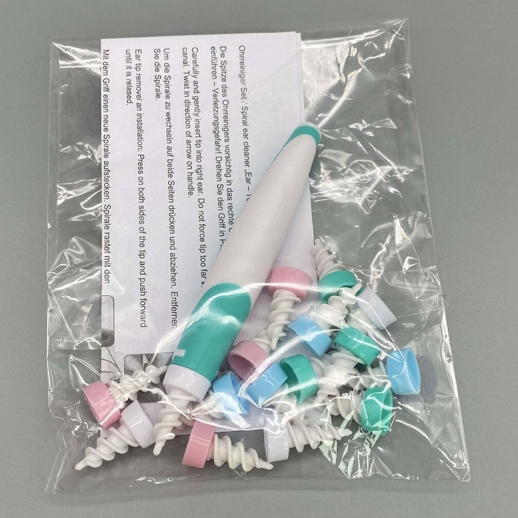16 tips/set universial Rotating Ear Pick 16 Spiral Tips ear scoop Ear Wax Removal Smart Ear Care Tool Spoon Cleaner Curette