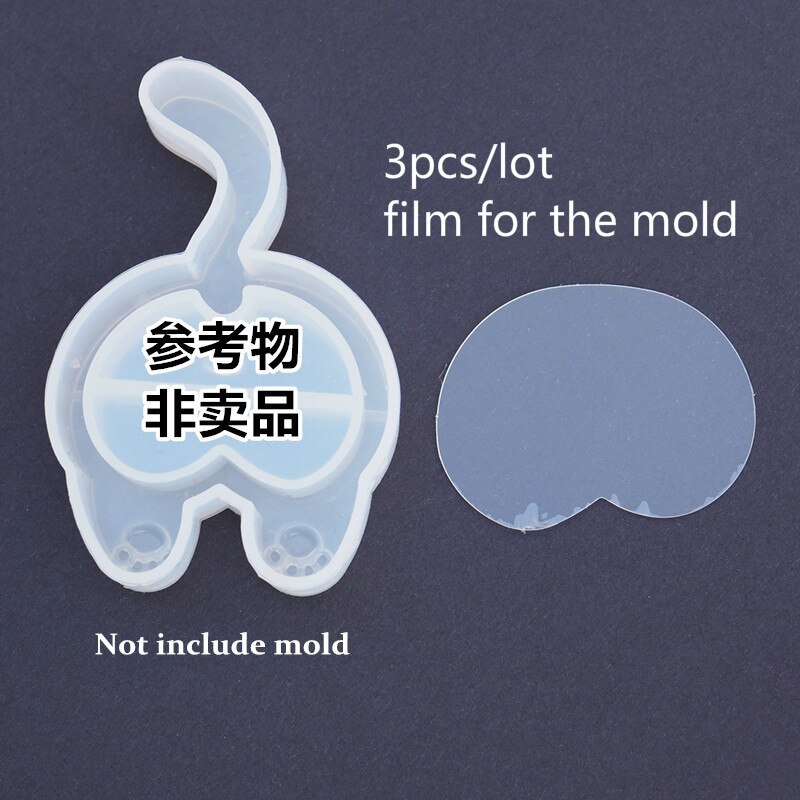 Kawaii Resin Shaker Making Craft Shaker Molds Quicksand Animal butt cat fox panda Epoxy Resin Molds Silicone Mold Pendant Tools: 08-film