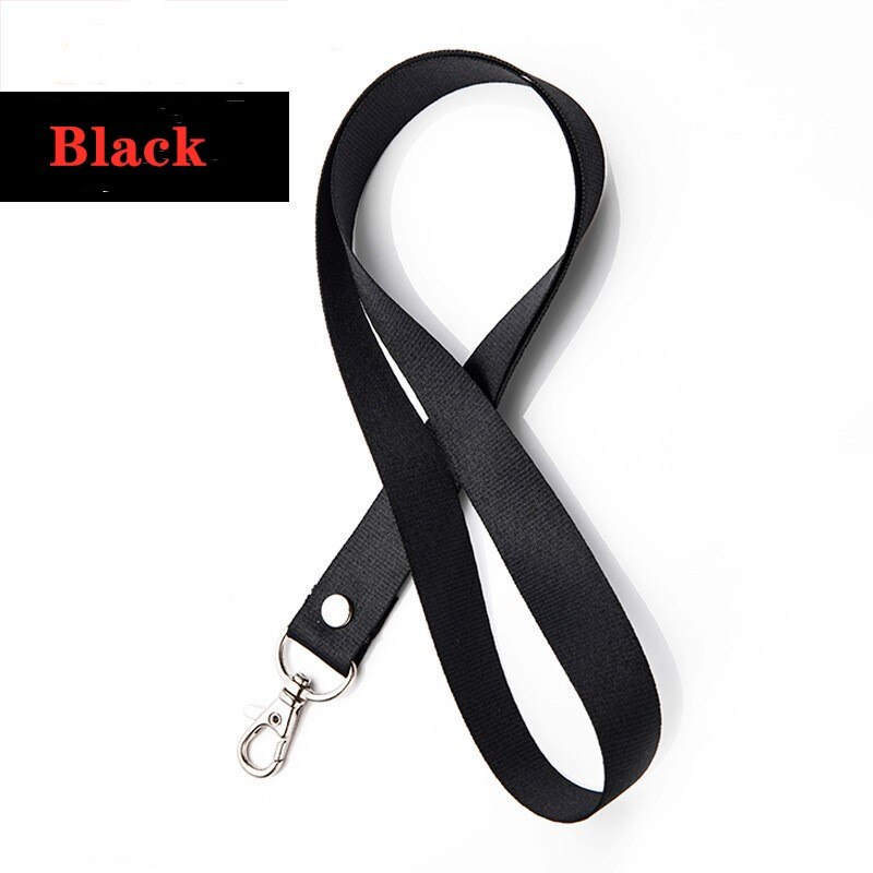Handy Riemen Metall Clip Hängen Hals Seil Lanyard Para Llaves für IPhone Kamera USB Halter ID Pass Karte Name abzeichen Halter: Black
